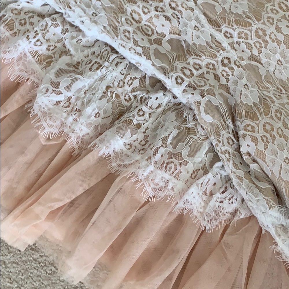 New Arrival💕 Lace Contrast Tulle Hem Mini Dress - Picture 8 of 8